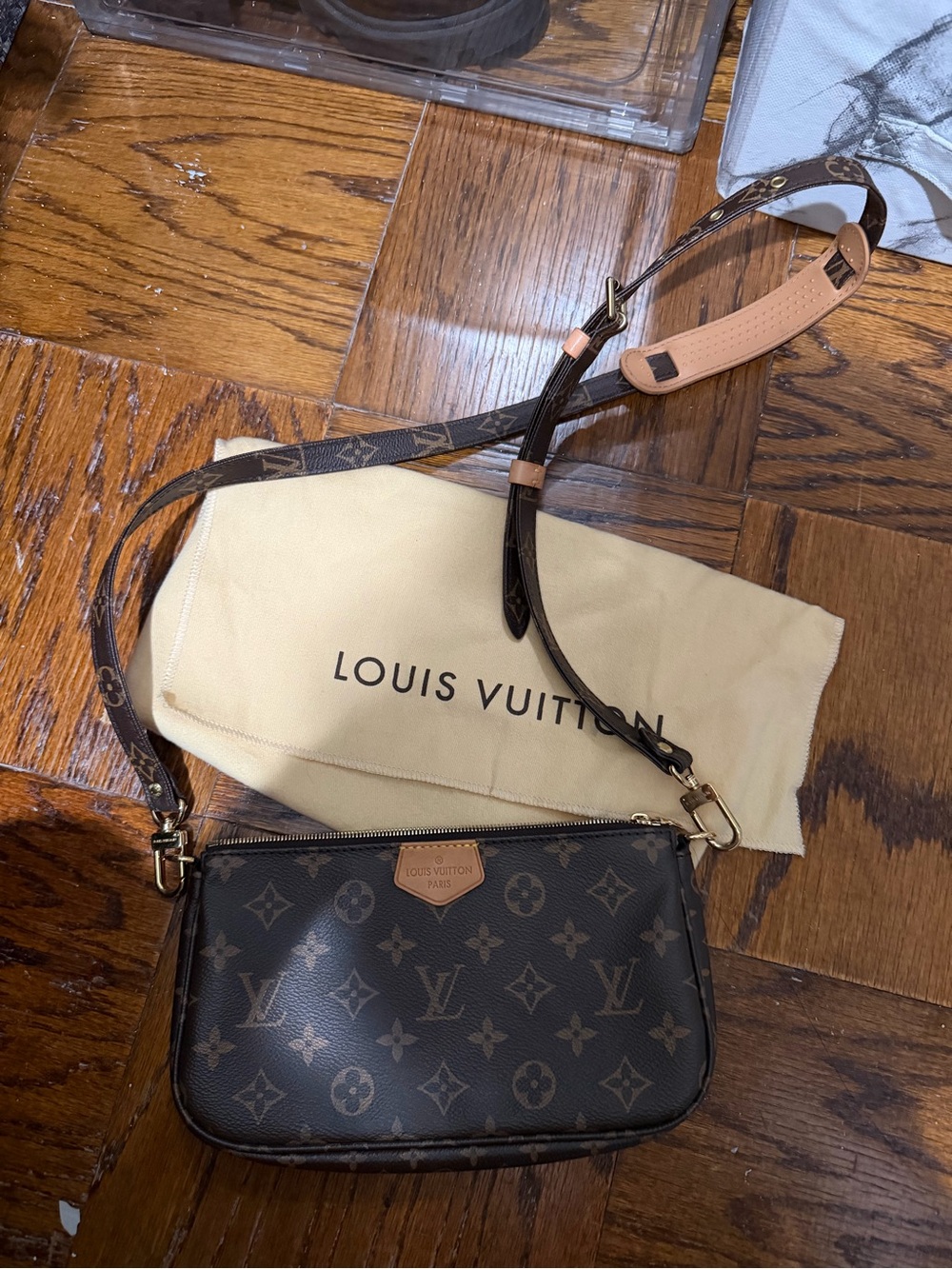 Louis Vuitton Brown Monogram Crossbody with Natural Leather Trim